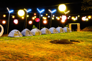 night view of pawana lake cottege